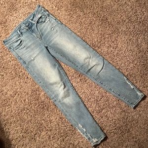 American eagle super stretch skinny jeans destroyed ankles 6